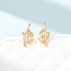 Brass Stud Earrings&nbsp;EJEW-D363-01G-02