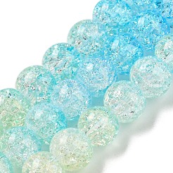 Spray Painted Crackle Glass Beads Strands&nbsp;DGLA-C002-6mm-05