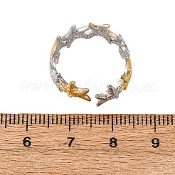 304 Stainless Steel Double Color Cuff Rings&nbsp;RJEW-S635-01GP-P