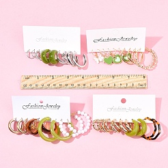 5 Sets 5 Colors Alloy Hoop Earring Sets&nbsp;EJEW-FS0001-23A