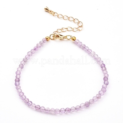 Faceted Natural Amethyst Beaded Bracelets for Women&nbsp;BJEW-JB05928-03