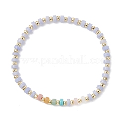 Natural Green Aventurine & Rose Quartz & Howlite & White Jade & Yellow Aventurine & Synthetic Blue Lace Agate & Brass Beads Stretch Bracelets for Women&nbsp;BJEW-JB13334-02
