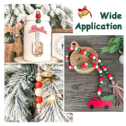 9 Styles Painted Christmas Natural Wood Beads&nbsp;WOOD-CD0001-35