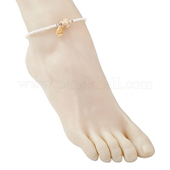 9Pcs 9 Styles Summer Beach Natural Shell Charms Glass Beaded Anklets&nbsp;AJEW-AN00777