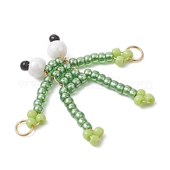 Glass Seed Beaded Links Connector Charms&nbsp;PALLOY-MZ01229