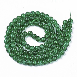 Baking Paint Transparent Crackle Glass Round Bead Strands&nbsp;X-DGLA-Q018-8mm-48