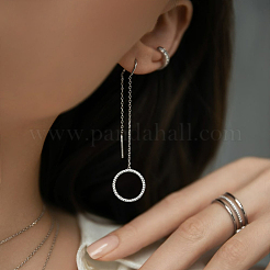 S925 Silver Zircon Geometric Earrings and Necklace Jewelry Set for Women&nbsp;IQ8256-3