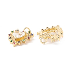 Rack Plating Brass Micro Pave Cubic Zirconia Pendants&nbsp;ZIRC-I057-27G-01