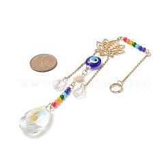 Glass Teardrop Window Hanging Suncatchers&nbsp;HJEW-JM00937