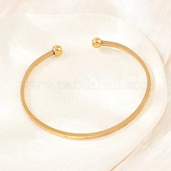 304 Stainless Steel Flat Open Cuff Bangles for Women&nbsp;SA-CBA45D5-26G