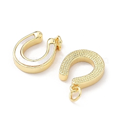 Brass Pave Natural White Shell Pendants&nbsp;KK-B141-09G