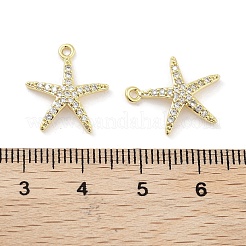 Brass Micro Pave Clear Cubic Zirconia Pendants&nbsp;ZIRC-P120-05G