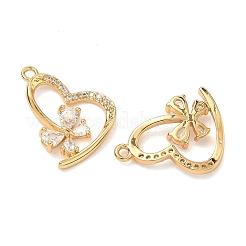 Brass Micro Pave Cubic Zirconia Pendants&nbsp;KK-A281-07G