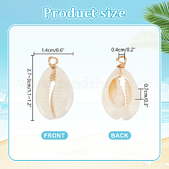 100Pcs Natural Cowrie Shell Pendants&nbsp;FIND-PH0021-26