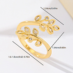 Brass Micro Pave Cubic Zirconia Cuff Rings for Women&nbsp;MZ2848-1