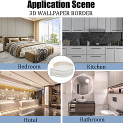 2Pcs PVC Foam 3D Self-Adhesive Waterproof Wallpaper Border&nbsp;DIY-CP0011-45A