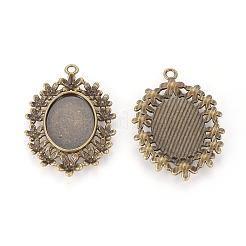 Alloy Rhinestone Pendant Cabochon Settings&nbsp;LS-PALLOY-J013-AB