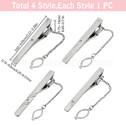 4Pcs 4 Styles Iron Rhinestone Tie Clip&nbsp;AJEW-DR0002-45
