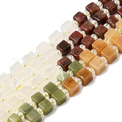 Natural Unakite & Quartz Crystal & Chinese Southern Jade & Yellow Aventurine & Sesame Jasper Beads Strands&nbsp;G-H333-03H