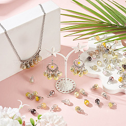 100Pcs Mixed Styles Glass Pendants&nbsp;PALLOY-TADJ00008