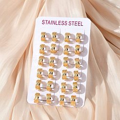 304 Stainless Steel Polishing Effect Hoop Earrings&nbsp;EJEW-M001-37G