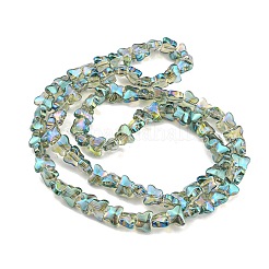 Full Rainbow Plated Electroplate Transparent Glass Beads Strands&nbsp;LS-EGLA-G037-11A-FR03
