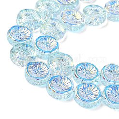 Half Electroplate Baking Paint Glass Beads Strands&nbsp;EGLA-K061-11A-AB06