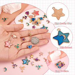 48Pcs 24 Styles Alloy Enamel Pendants&nbsp;ENAM-TA0003-16
