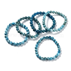 Natural Apatite Round Round Beaded Stretch Bracelets&nbsp;BJEW-G697-01A