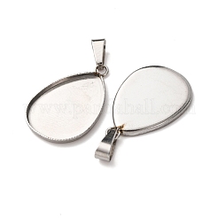 304 Stainless Steel Pendant Cabochon Settings&nbsp;STAS-D379-01B-P