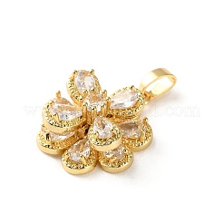 Brass Micro Pave Cubic Zirconia Pendants&nbsp;KK-P320-04B-G