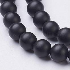 Natural Black Agate Beads Strands&nbsp;G-D543-6mm