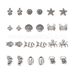 60Pcs 12 Styles Tibetan Style Alloy Beads&nbsp;FIND-FW0001-18