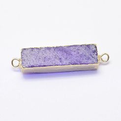 Electroplated Natural Druzy Agate Links/Connectors&nbsp;G-G656-02A