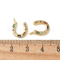Brass Micro Pave Colorful Cubic Zirconia Charms&nbsp;X-KK-Q031-40G-02