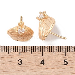 Brass with Clear Cubic Zirconia Stud Earring Findings&nbsp;KK-G491-57B-G