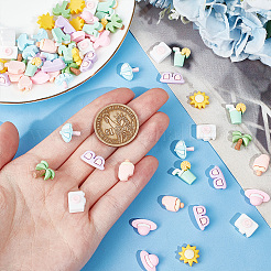 80Pcs 8 Styles Summer Theme Opaque Resin Decoden Cabochons&nbsp;CRES-OC0001-13