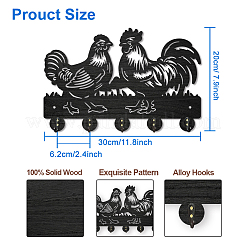 Wood & Iron Wall Mounted Hangers&nbsp;HJEW-WH0055-098