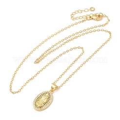 Brass Micro Pave Cubic Zirconia Pendants Necklace&nbsp;NJEW-I125-01D