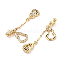 Rack Plating Brass Micro Pave Clear Cubic Zirconia Pendants&nbsp;KK-Z064-14G