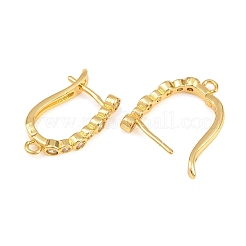 Brass Micro Pave Clear Cubic Zirconia Hoop Earrings Findings&nbsp;KK-K340-33G