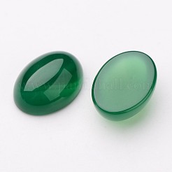 Grade A Natural Green Agate Oval Cabochons&nbsp;G-L394-04-18x13mm