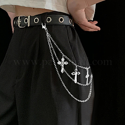 1Pc Iron 3 Layer Cross Tassel Trousers Chains&nbsp;AJEW-SC0031-16