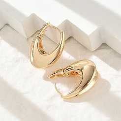 Brass Hoop Earrings for Women&nbsp;LS-EJEW-U041-04G