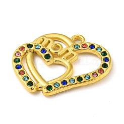 Ion Plating(IP) Real 18K Gold Plated 304 Stainless Steel Rhinestone Pendants&nbsp;STAS-P341-12G-02