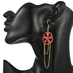 Electroplate Glass Woven Dangle Earrings for Women&nbsp;EJEW-MZ00795