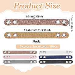 18Pcs 6 Colors Imitation Leather Bag Webbing Straps with Silver Color Plated Metal Eyelets for Bag Accessories&nbsp;DIY-NB0016-35