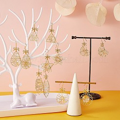 Eco-Friendly Heart Iron Pendants Dangle Earrings&nbsp;EJEW-PH01401-06
