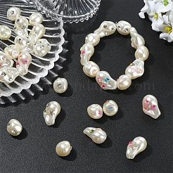 20Pcs 4 Styles Baroque Style ABS Plastic Imitation Pearl Beads&nbsp;SACR-YW0002-16