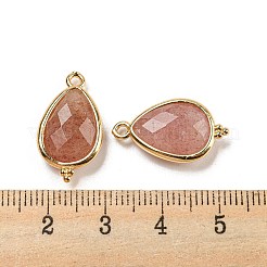 Natural Strawberry Quartz Faceted Pendants&nbsp;G-M431-15G-11